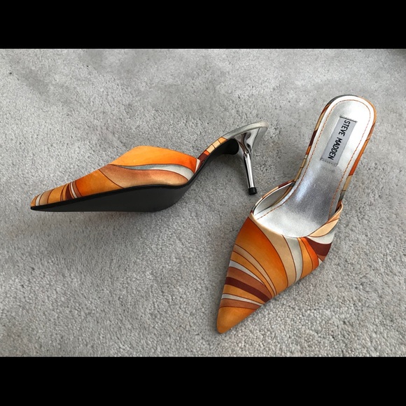 🧡STEVE MADDEN Satin Pumps+Silver Kitten Heels - Picture 3 of 6